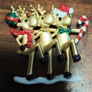 Pay what you want!!!      Vintage signed AJC Reindeer brooch